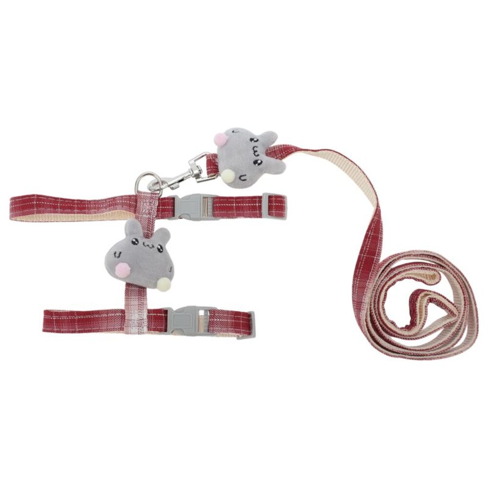 Cartoon I-Shaped Pet Leash Kit Medium Red